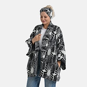 TAMSY White Abstract Double Knit Jacquard Knot Headband - One Size Fits Most