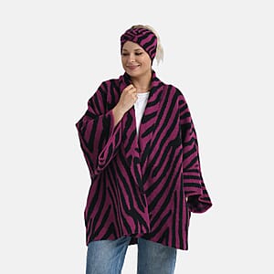  TAMSY Magenta Zebra Jacquard Knot Headband