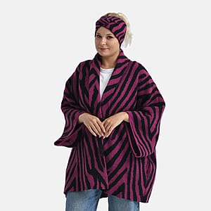  TAMSY Magenta Zebra Jacquard Knot Headband