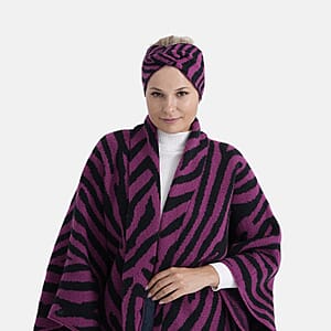  TAMSY Magenta Zebra Jacquard Knot Headband