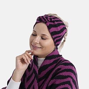  TAMSY Magenta Zebra Jacquard Knot Headband