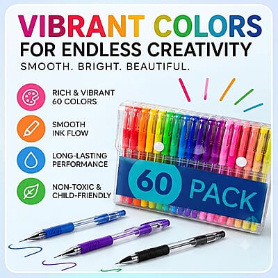 Livmore Set of 60pcs Colorful Artists Pens