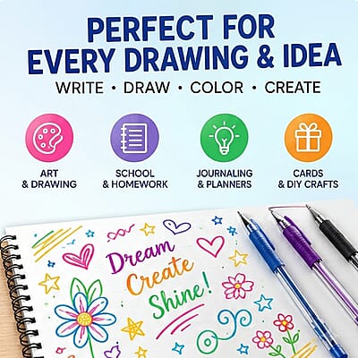 Livmore Set of 60pcs Colorful Artists Pens