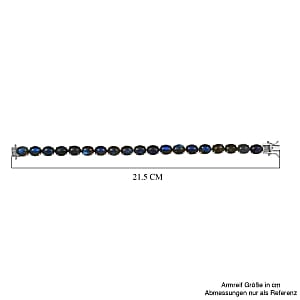Labradorite 57.60 ctw Bracelet in Rhodium Over Sterling Silver (8.00 In)