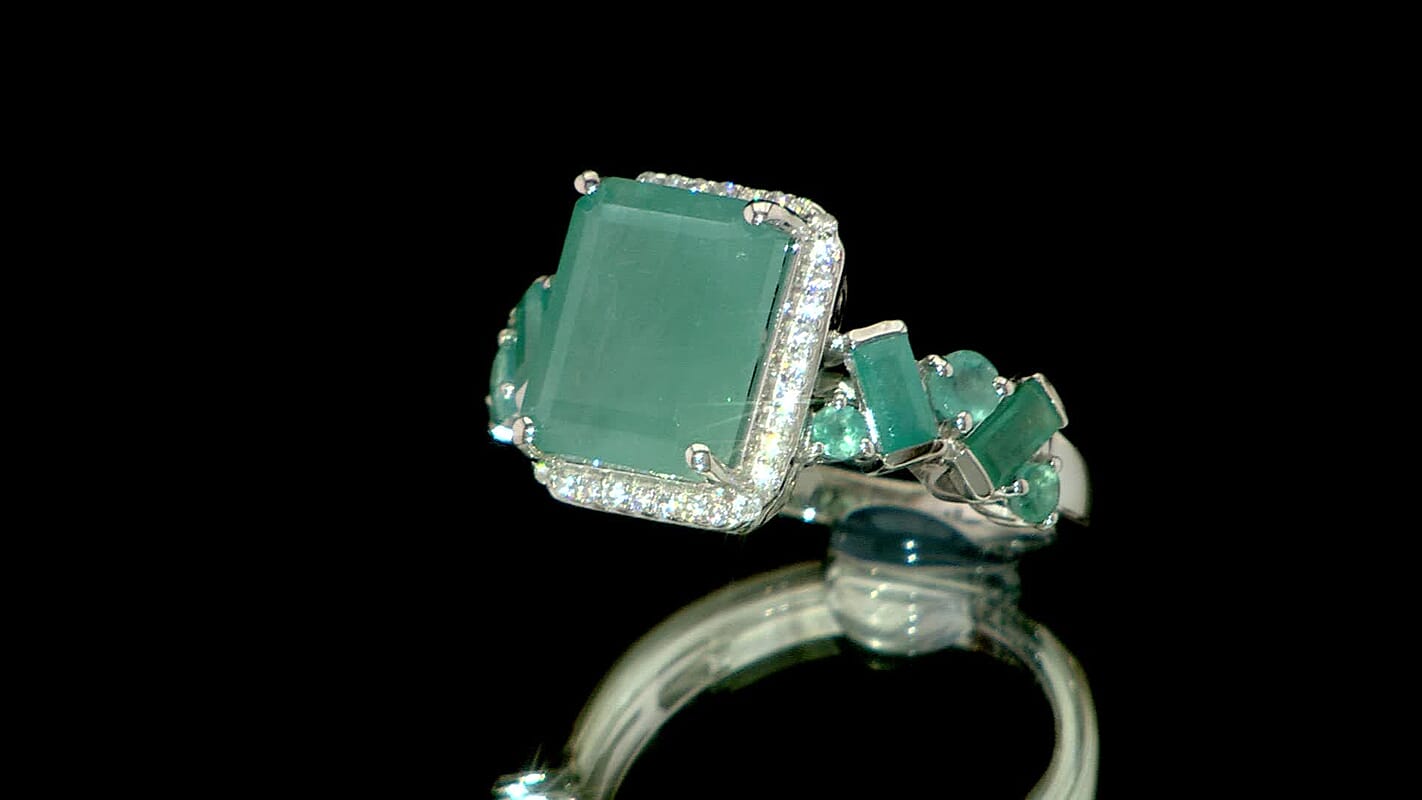 D'Joy Premium Grandidierite and Moissanite 4.60 ctw Ring