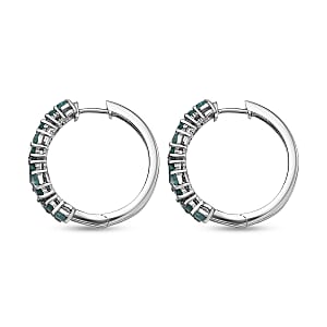 D'Joy Premium Grandidierite 2.50 ctw Art Deco Earrings in Rhodium Over Sterling Silver