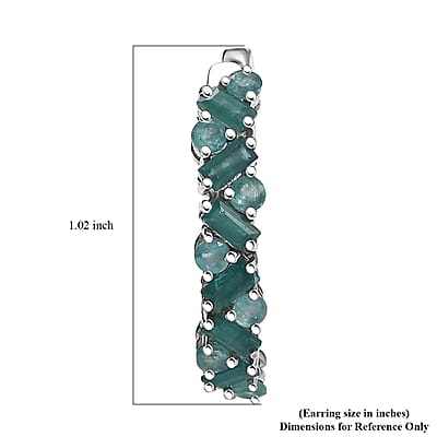 D'Joy Premium Grandidierite 2.50 ctw Art Deco Earrings in Rhodium Over Sterling Silver