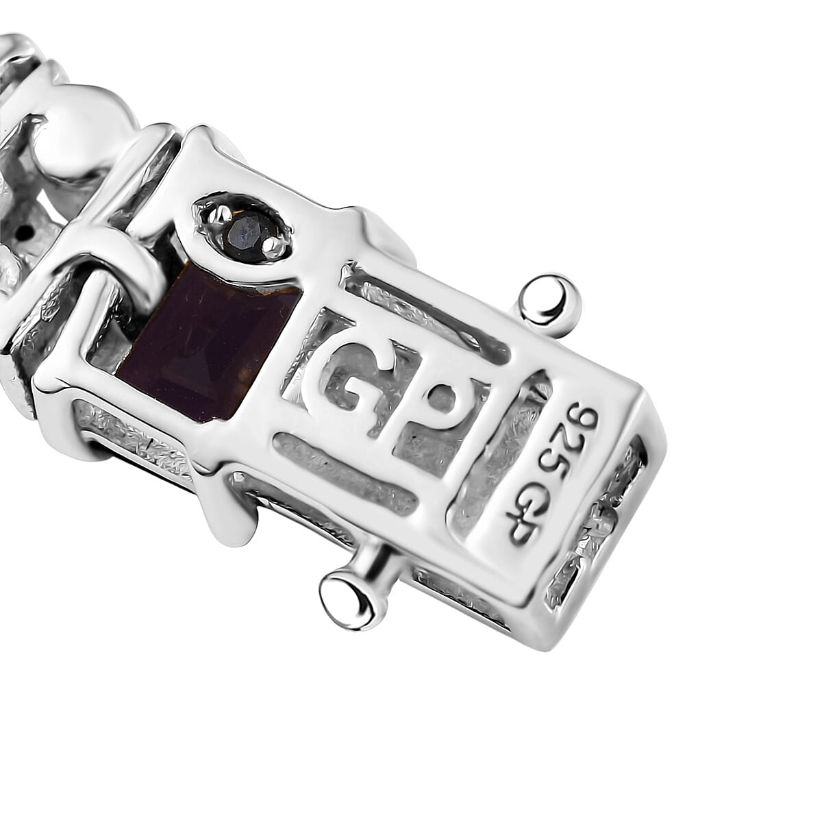 GP Royal Art Deco Collection African Amethyst and Multi Gemstone 18.00 ctw Bracelet in Rhodium Over Sterling Silver (7.25 In) image number 5