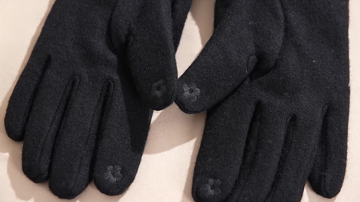 Tamsy Cashmere Wool Gloves with 2 Fingers Screen Touch
