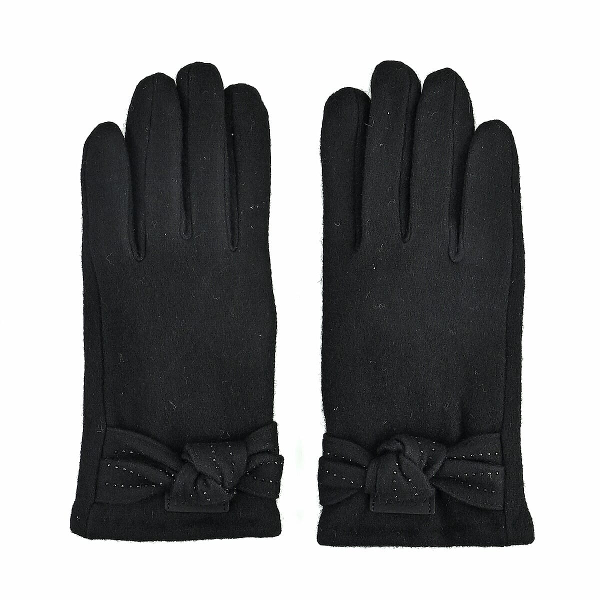 TLV Tamsy Black Cashmere Wool Gloves with 2 Fingers Screen Touch image number 1