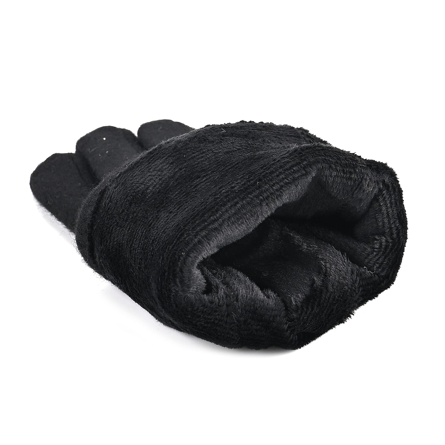 Tamsy Black Cashmere Wool Gloves with 2 Fingers Screen Touch