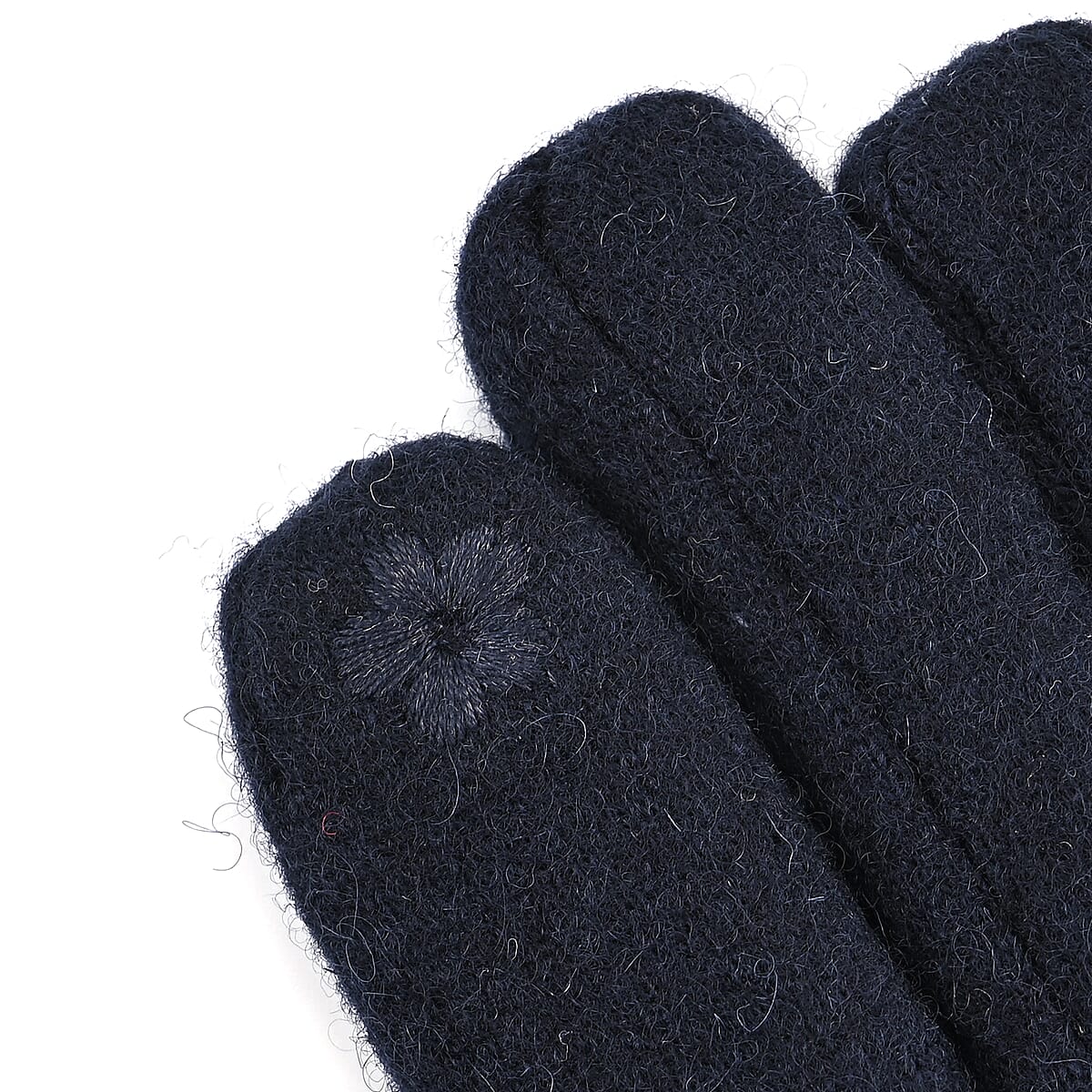 Tamsy Navy Cashmere Wool Gloves with 2 Fingers Screen Touch image number 4