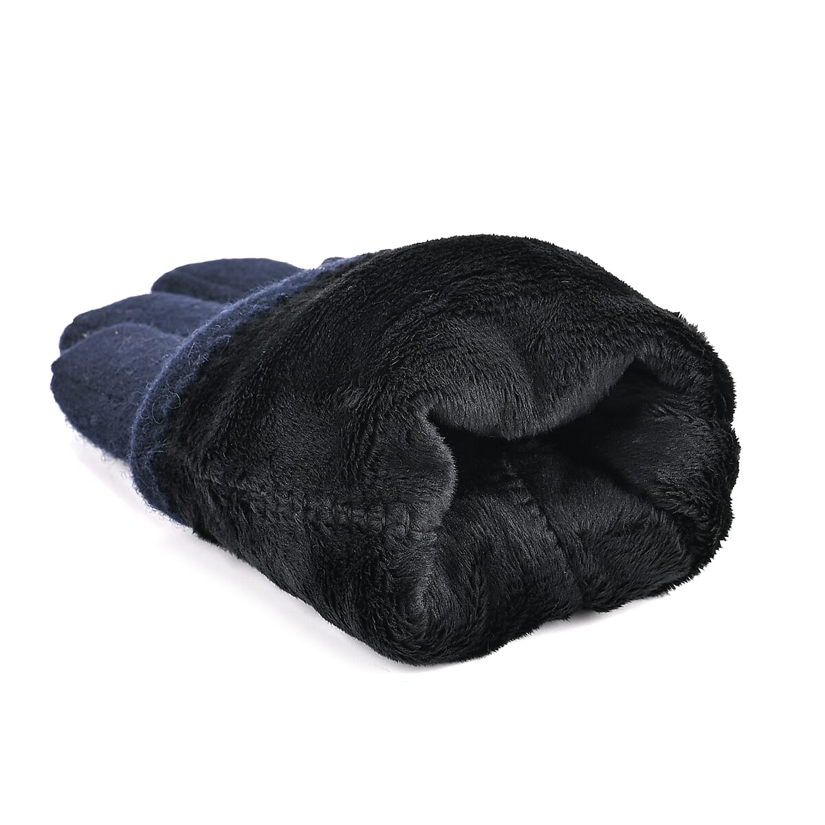 Tamsy Navy Cashmere Wool Gloves with 2 Fingers Screen Touch image number 5