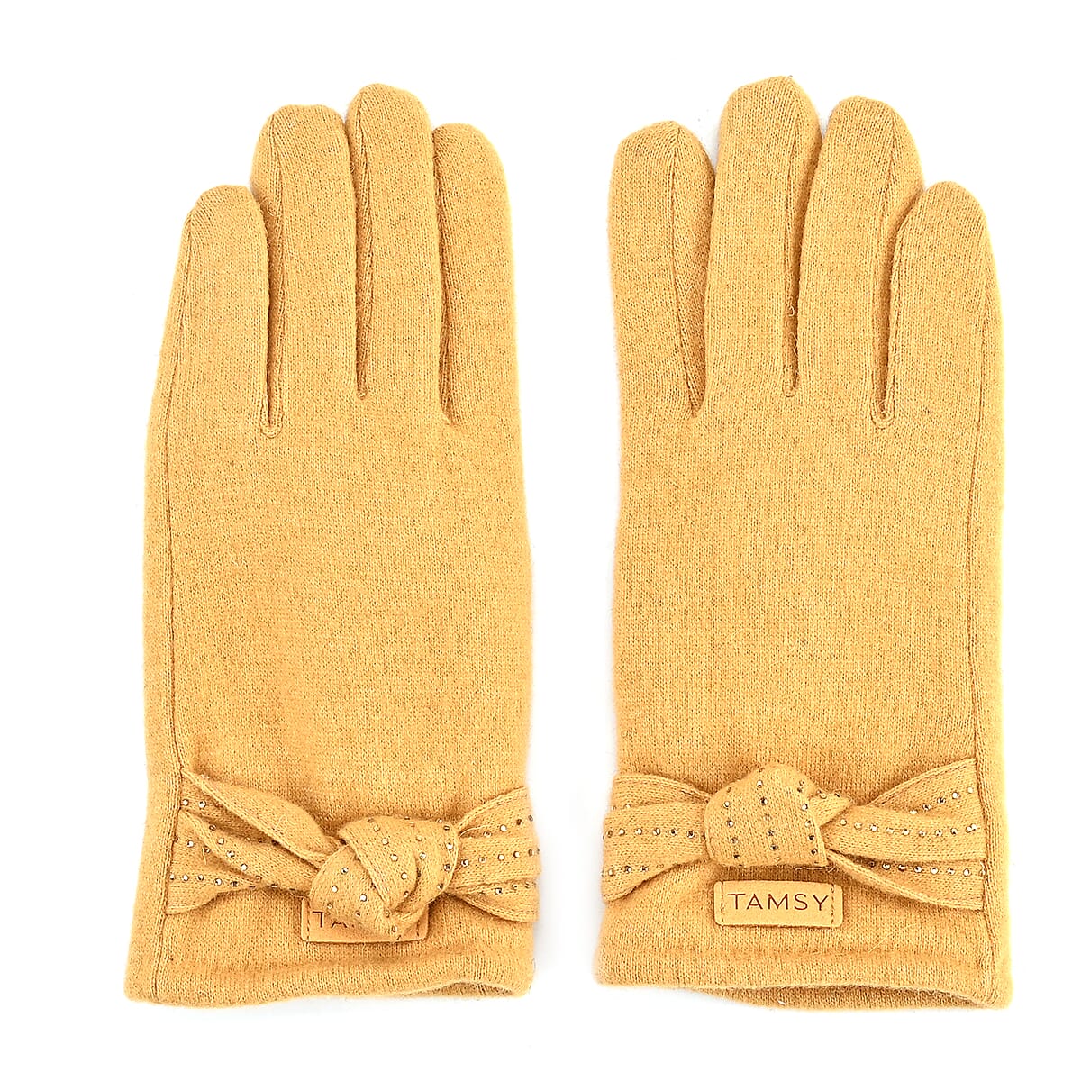 Tamsy Ginger Cashmere Wool Gloves with 2 Fingers Screen Touch image number 0