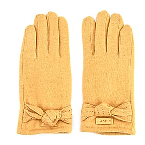 Tamsy Ginger Cashmere Wool Gloves with 2 Fingers Screen Touch