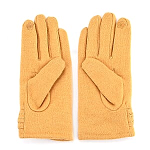 Tamsy Ginger Cashmere Wool Gloves with 2 Fingers Screen Touch