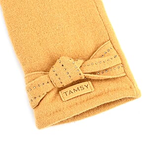 Tamsy Ginger Cashmere Wool Gloves with 2 Fingers Screen Touch
