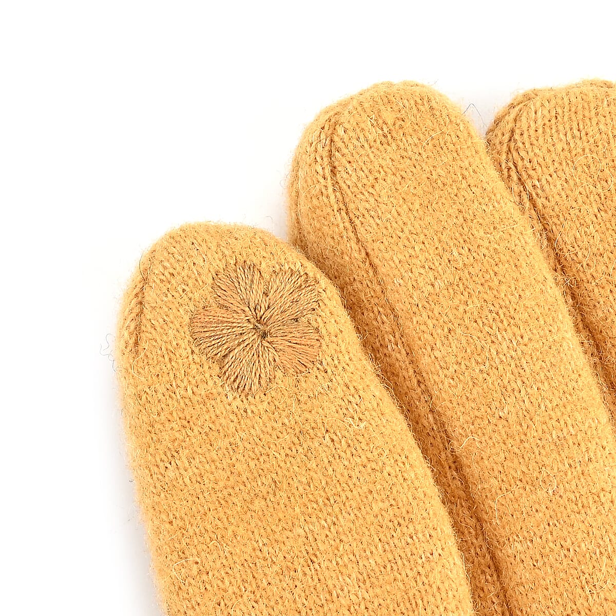 Tamsy Ginger Cashmere Wool Gloves with 2 Fingers Screen Touch image number 4