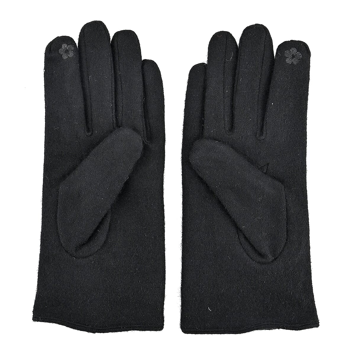 Doorbuster Tamsy Black Cashmere Wool Gloves with 2 Fingers Screen Touch - Large image number 3