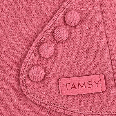  Tamsy Pink Cashmere Wool Gloves with 2 Fingers Screen Touch - Large