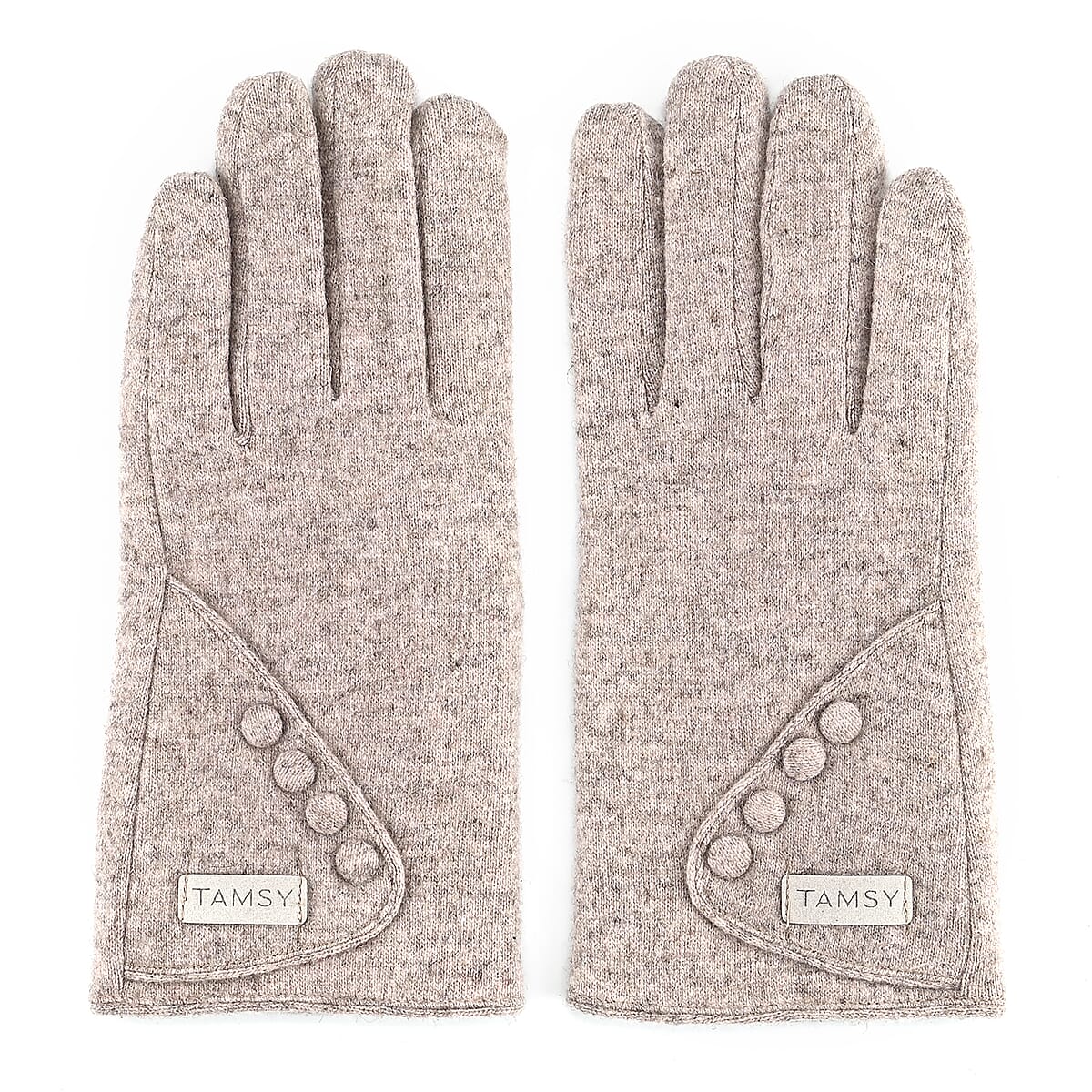 Doorbuster Tamsy Grey Cashmere Wool Gloves with 2 Fingers Screen Touch - Large image number 2