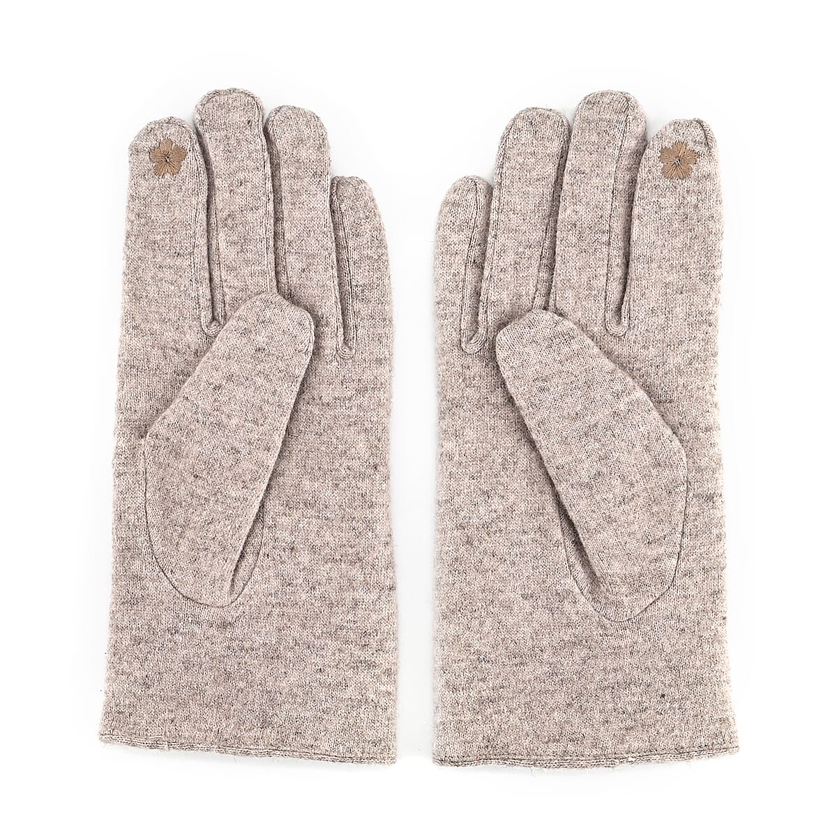 Doorbuster Tamsy Grey Cashmere Wool Gloves with 2 Fingers Screen Touch - Large image number 3