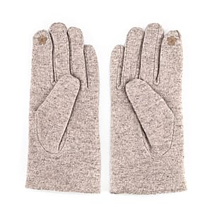  Tamsy Grey Cashmere Wool Gloves with 2 Fingers Screen Touch - Large