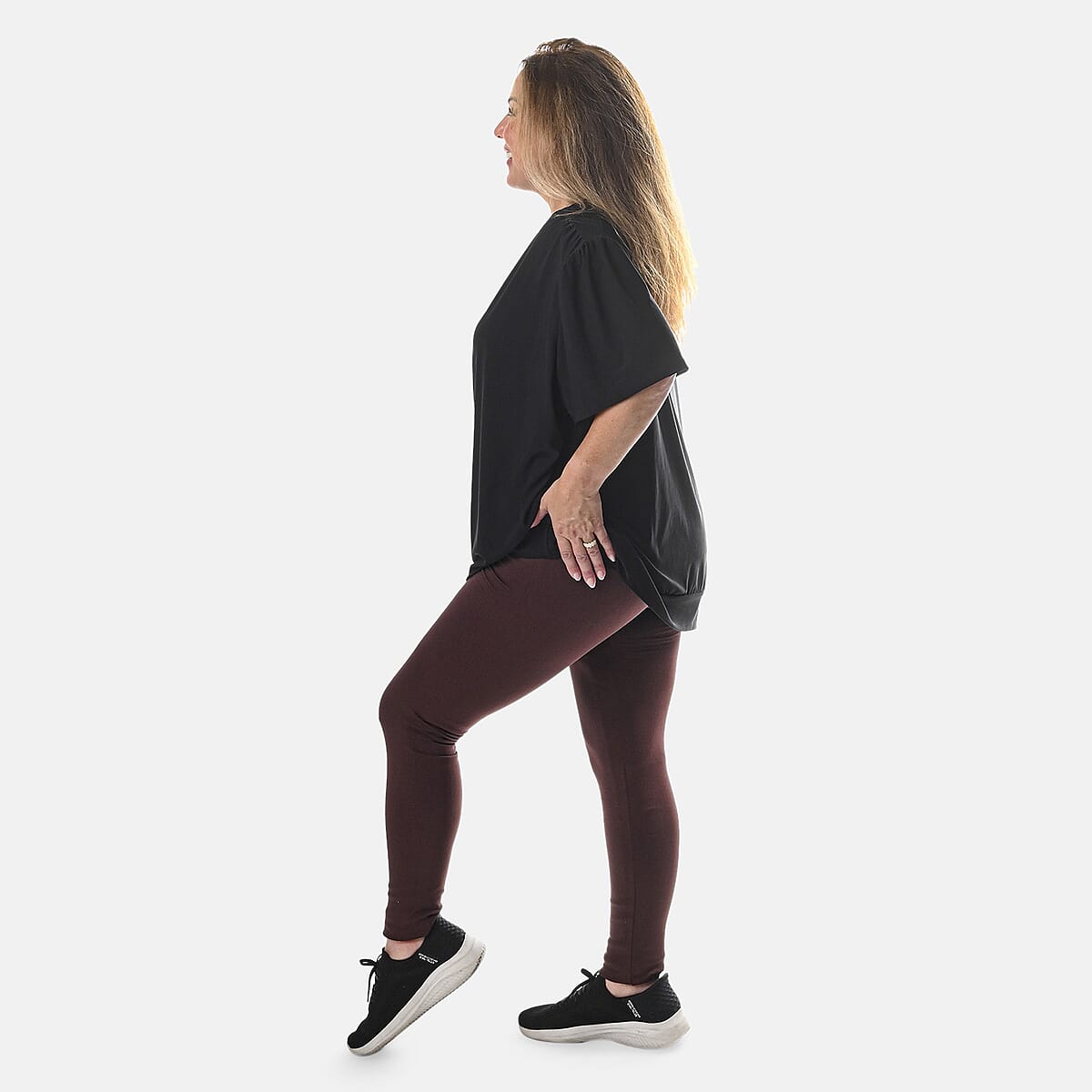 GENIE Brown Soft Fleece Lined Full Length Legging – Medium image number 2