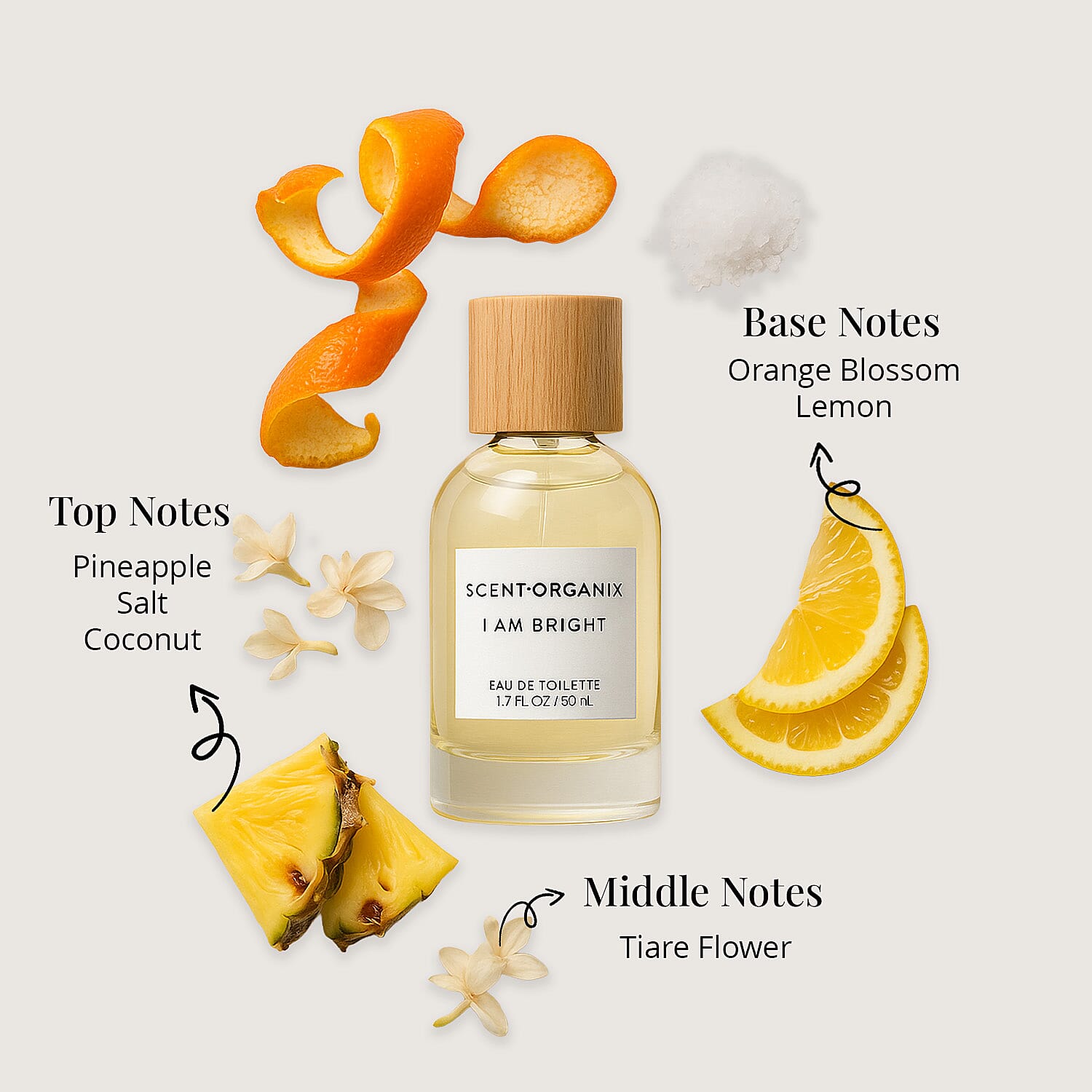 Scent Organix I Am Bright EDT Infused with Lemon Essential Oil (1.7oz)