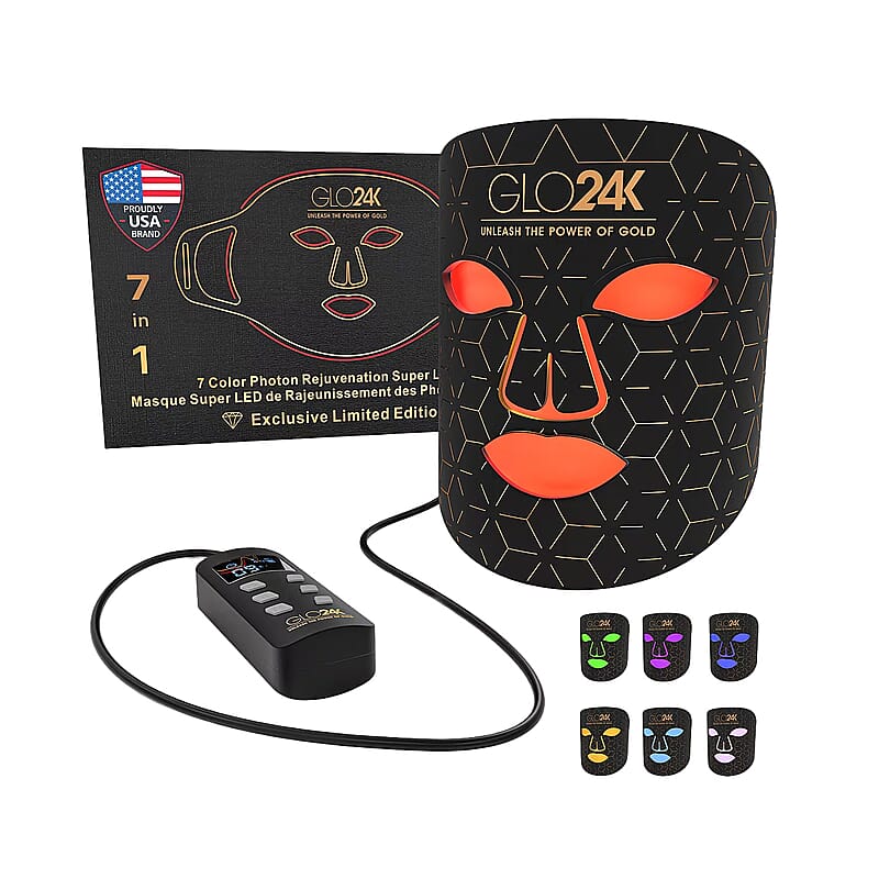 GLO24K 7 Color Photon Rejuvenation Super LED Mask (Lifetime Warranty)