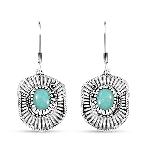 D'Joy Artisan Crafted Tahoe Naveda Turquoise 3.60 ctw Earrings in Sterling Silver 