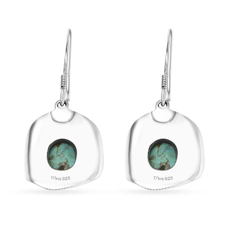 D'Joy Artisan Crafted Tahoe Nevada Turquoise 3.60 ctw Cowboy Hat Earrings in Sterling Silver 