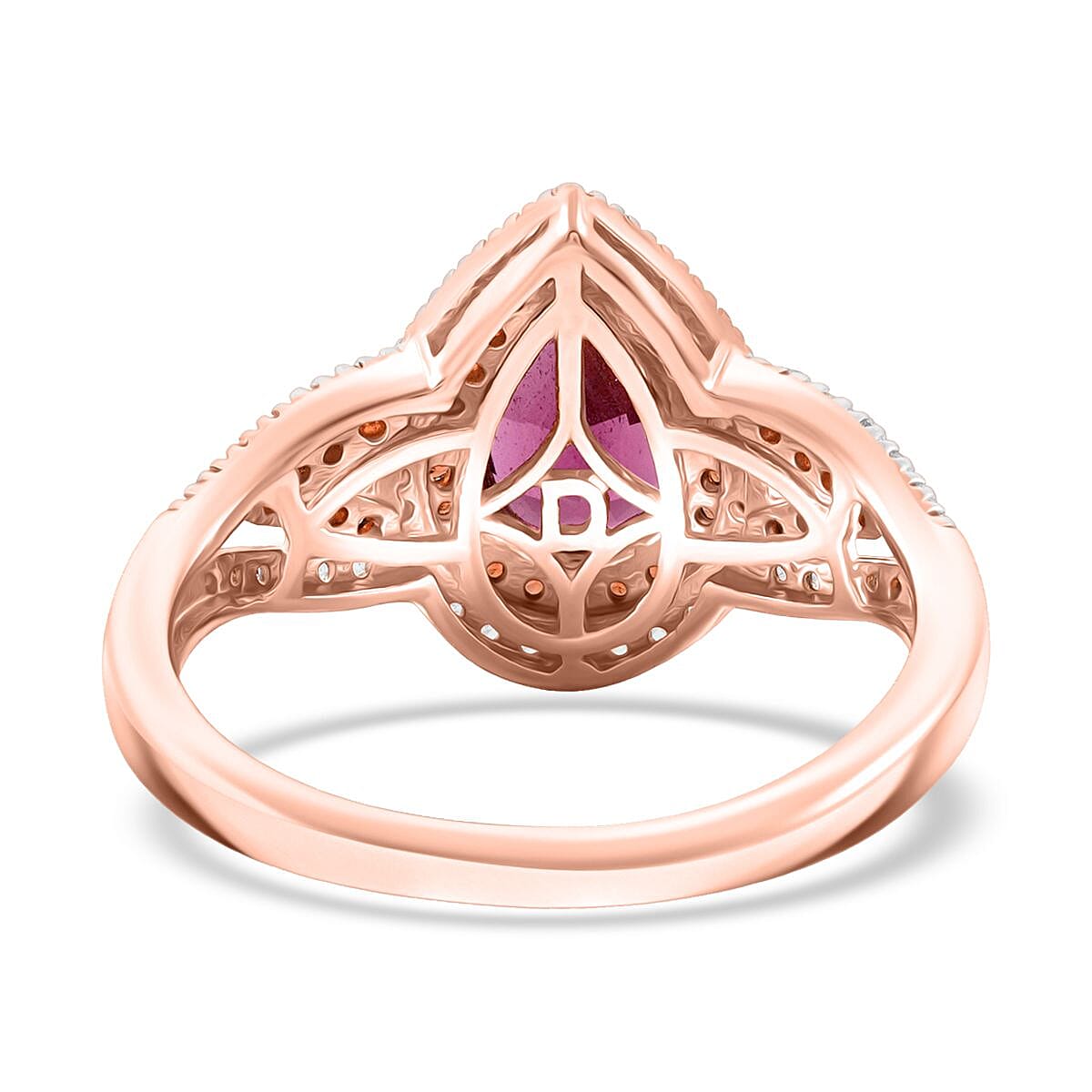 D'Joy AAA Radiant Ember Garnet and Multi Gemstone 2.10 ctw Ring in 18K Vermeil Rose Gold Over Sterling Silver (Size 7.0) image number 4