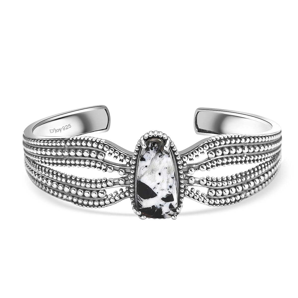 D'Joy Artisan Crafted White Buffalo 14.20 ctw Cuff Bracelet in Sterling Silver (7.25 In) image number 0
