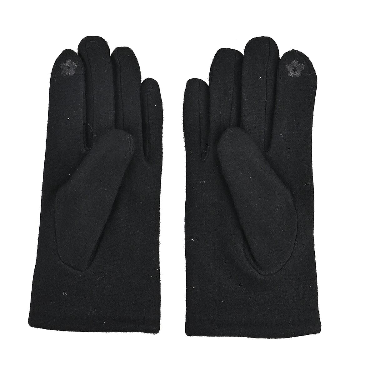 Doorbuster Tamsy Black Cashmere Wool Gloves with 2 Fingers Screen Touch image number 2
