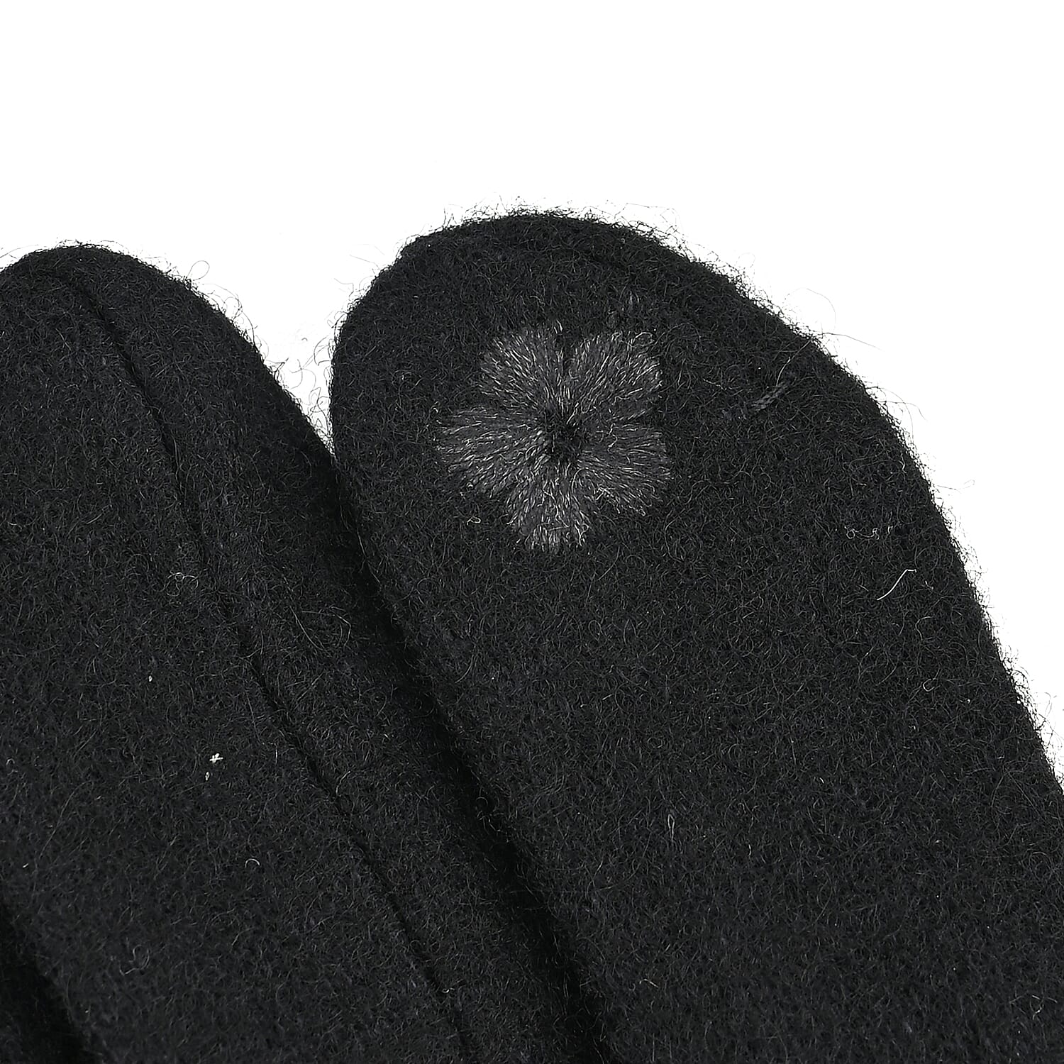  Tamsy Black Cashmere Wool Gloves with 2 Fingers Screen Touch