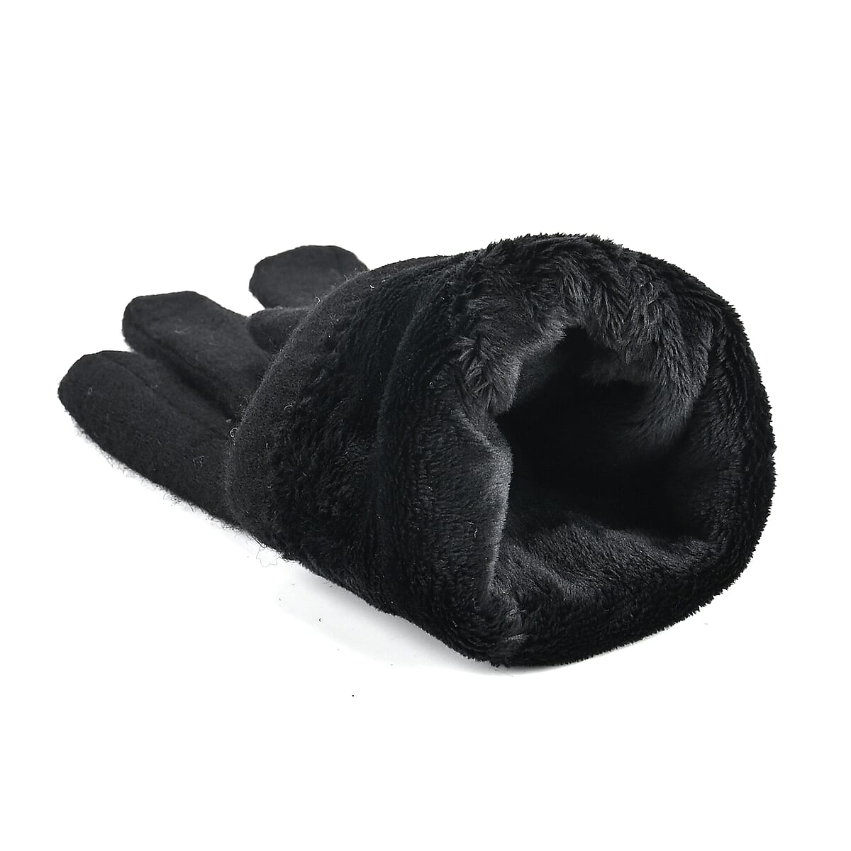 Doorbuster Tamsy Black Cashmere Wool Gloves with 2 Fingers Screen Touch image number 5