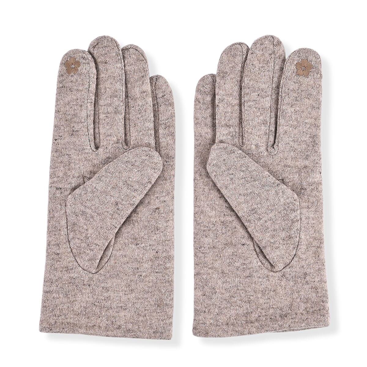Doorbuster Tamsy Gray Cashmere Wool Gloves with 2 Fingers Screen Touch image number 2