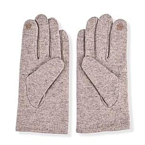 Doorbuster Tamsy Gray Cashmere Wool Gloves with 2 Fingers Screen Touch