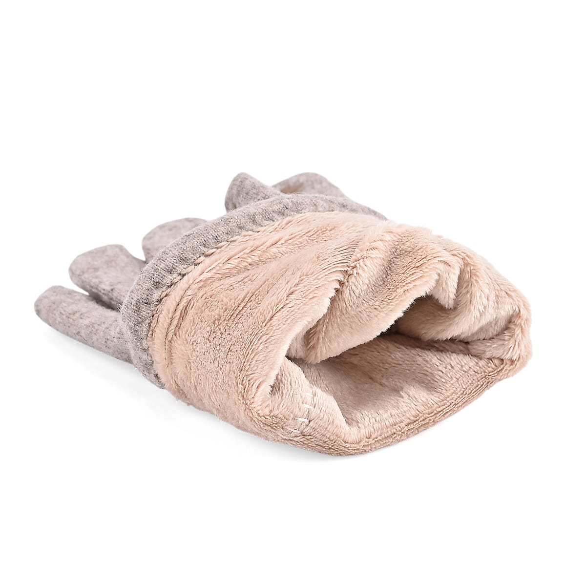 Doorbuster Tamsy Gray Cashmere Wool Gloves with 2 Fingers Screen Touch image number 5