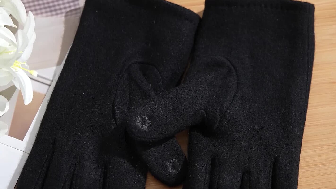 Cashmere Wool Gloves with 2 Fingers Screen Touch