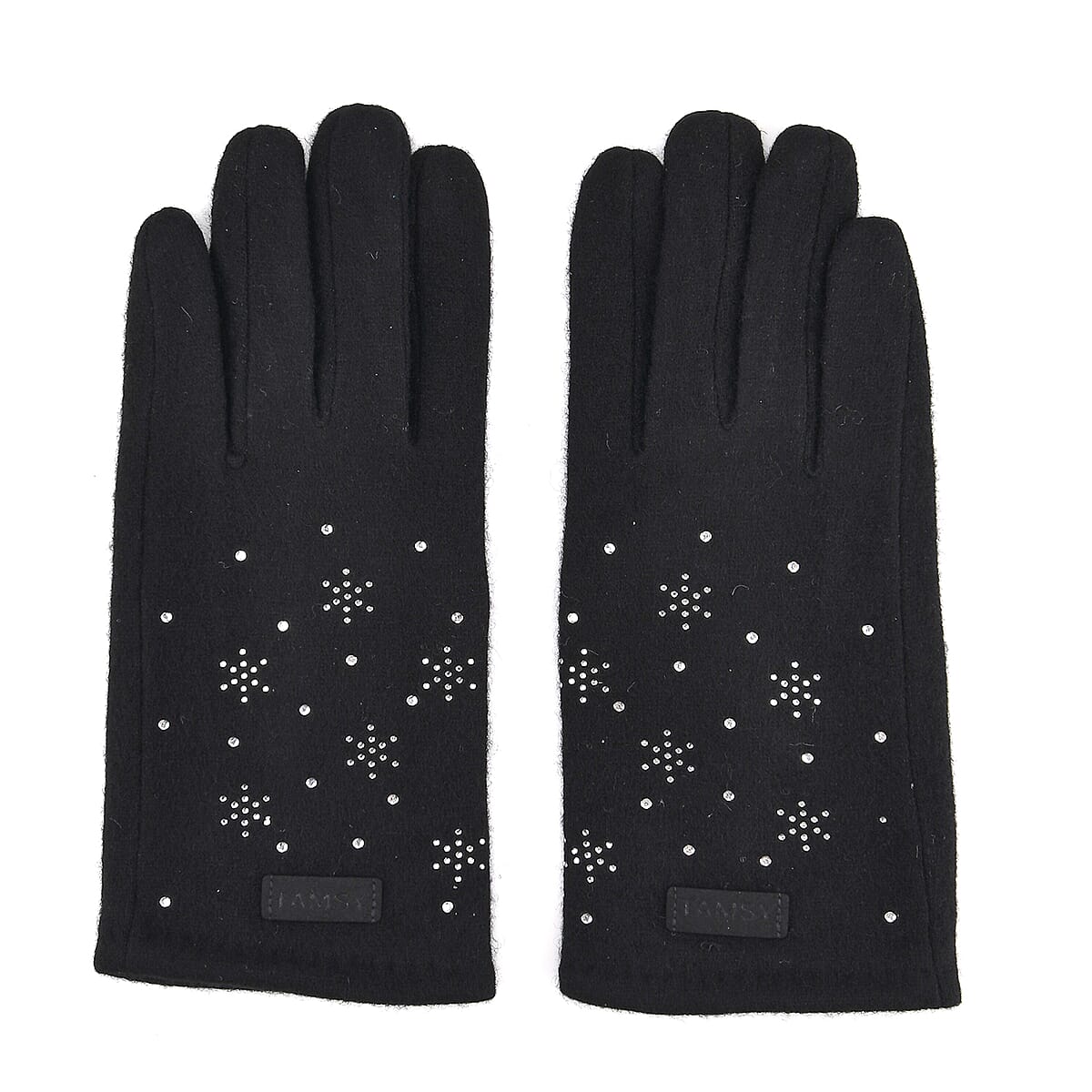 Doorbuster Tamsy Black Cashmere Wool Gloves with 2 Fingers Screen Touch image number 1