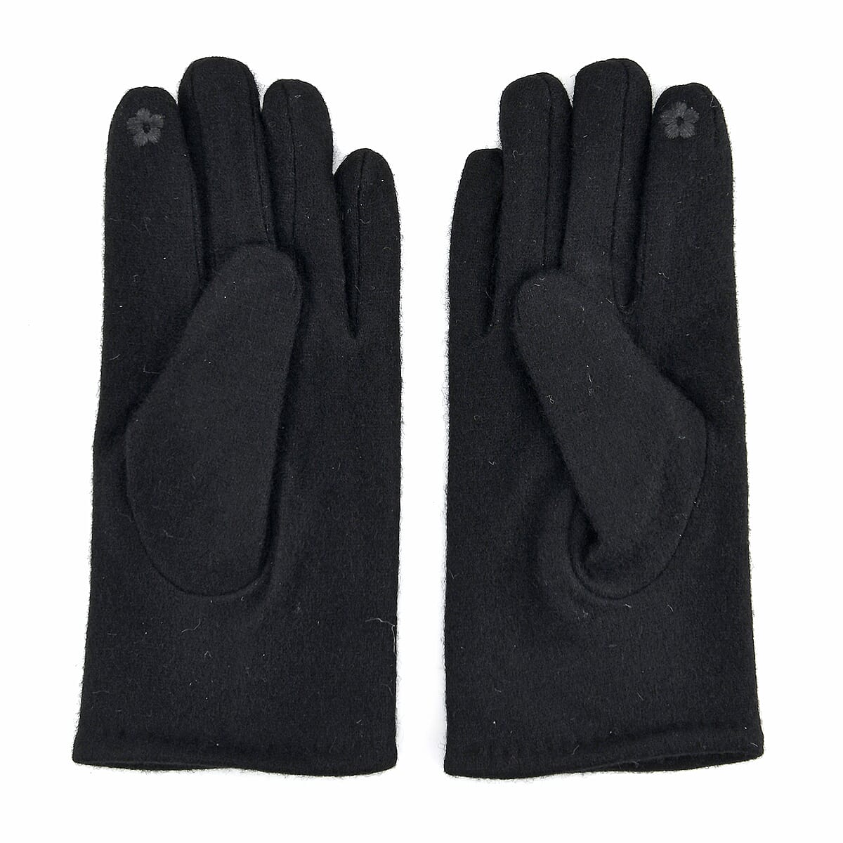 Doorbuster Tamsy Black Cashmere Wool Gloves with 2 Fingers Screen Touch image number 2