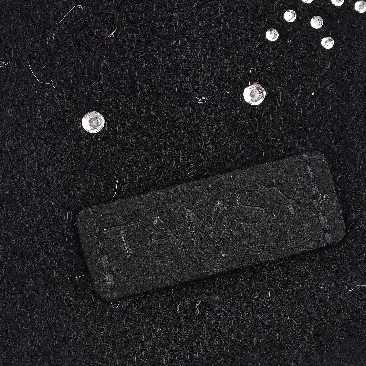  Tamsy Black Cashmere Wool Gloves with 2 Fingers Screen Touch