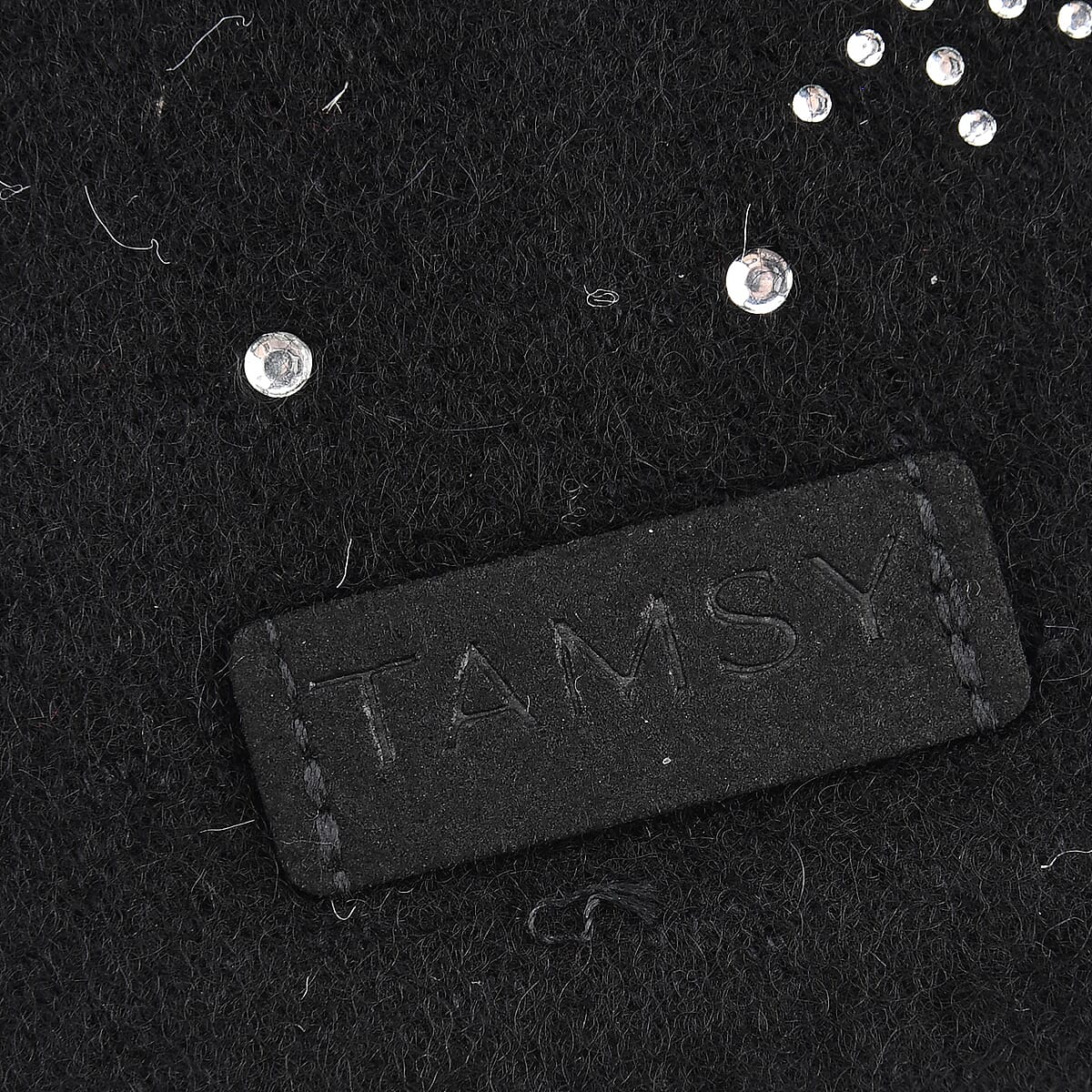 Doorbuster Tamsy Black Cashmere Wool Gloves with 2 Fingers Screen Touch image number 4