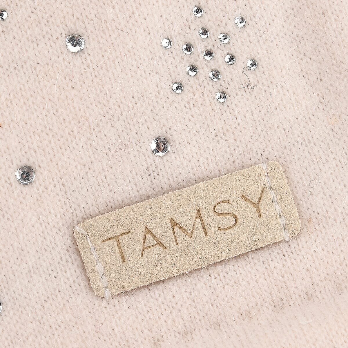Doorbuster Tamsy White Cashmere Wool Gloves with 2 Fingers Screen Touch image number 4