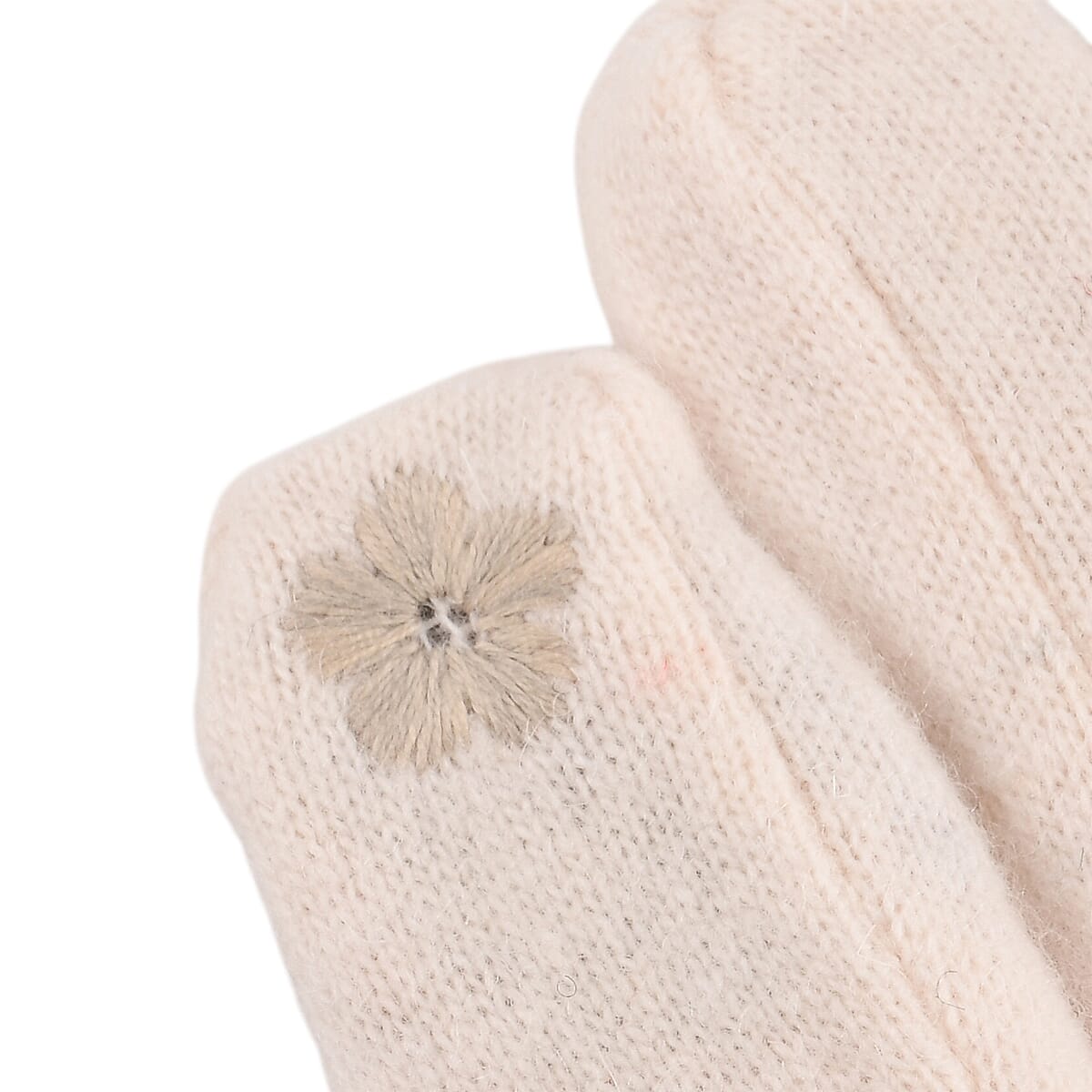 Doorbuster Tamsy White Cashmere Wool Gloves with 2 Fingers Screen Touch image number 5