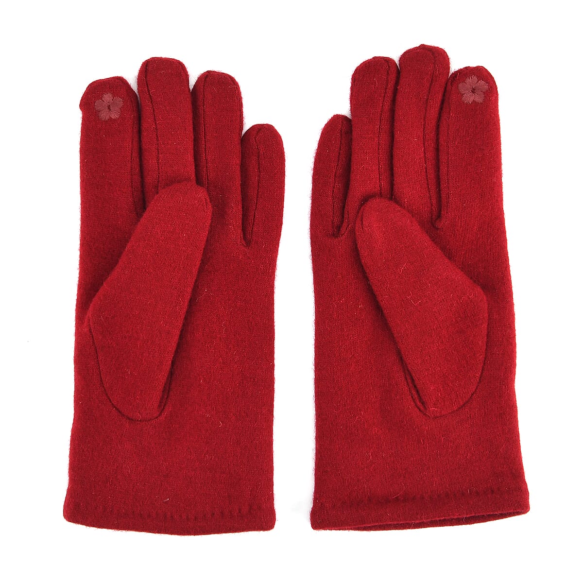 Doorbuster Tamsy Wine Cashmere Wool Gloves with 2 Fingers Screen Touch image number 2