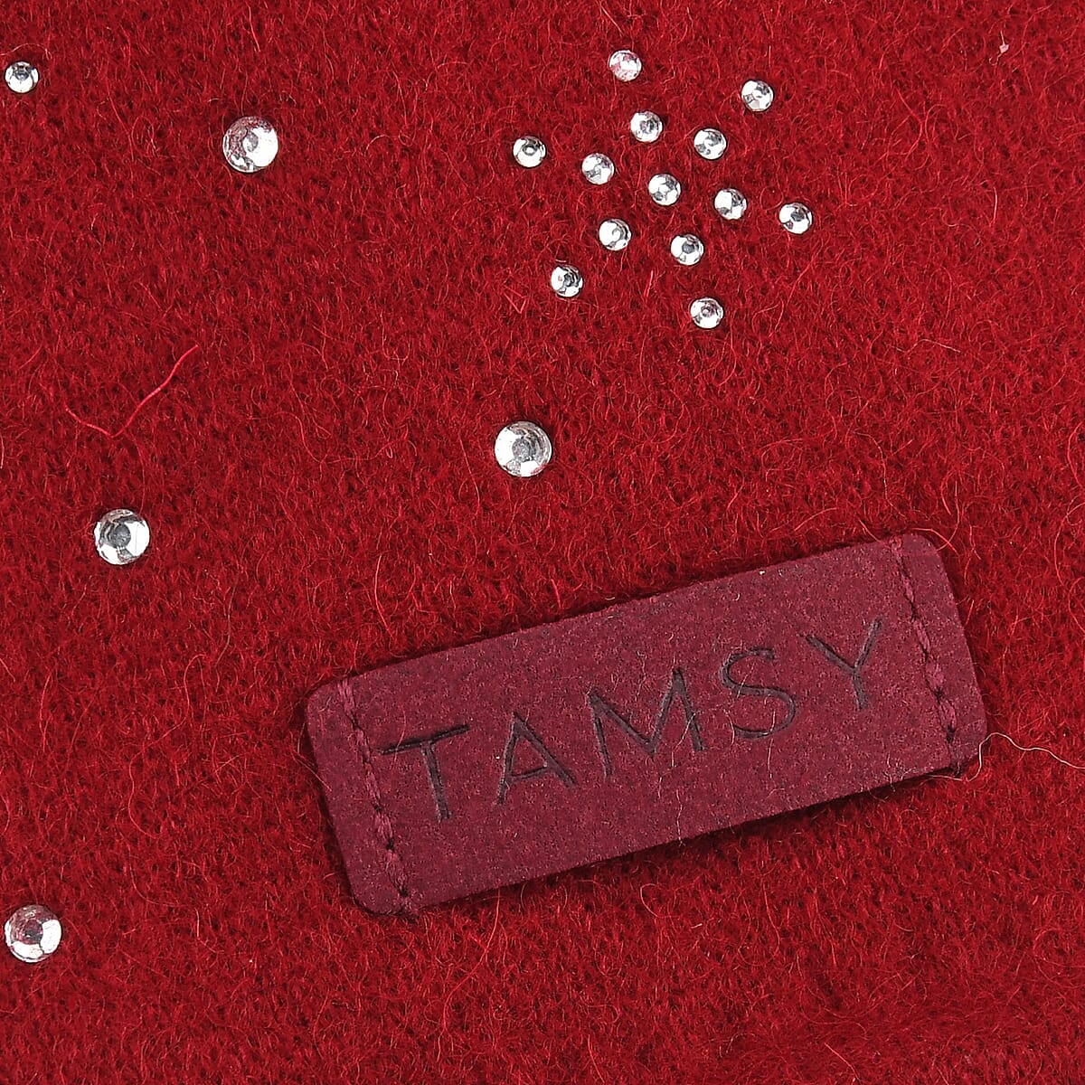 Doorbuster Tamsy Wine Cashmere Wool Gloves with 2 Fingers Screen Touch image number 4