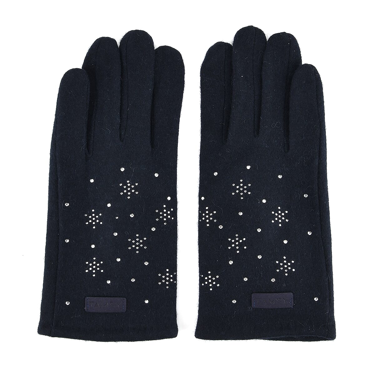 Doorbuster Tamsy Navy Cashmere Wool Gloves with 2 Fingers Screen Touch image number 1